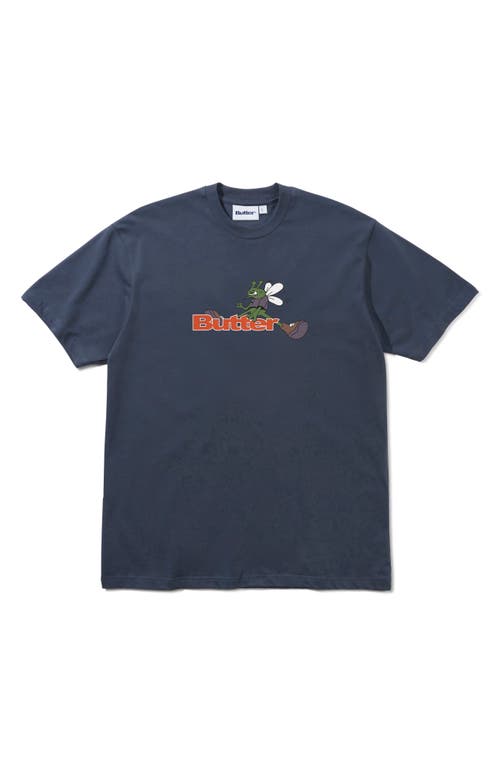Butter Goods Skeeter Logo Graphic T-Shirt in Steel Blue 