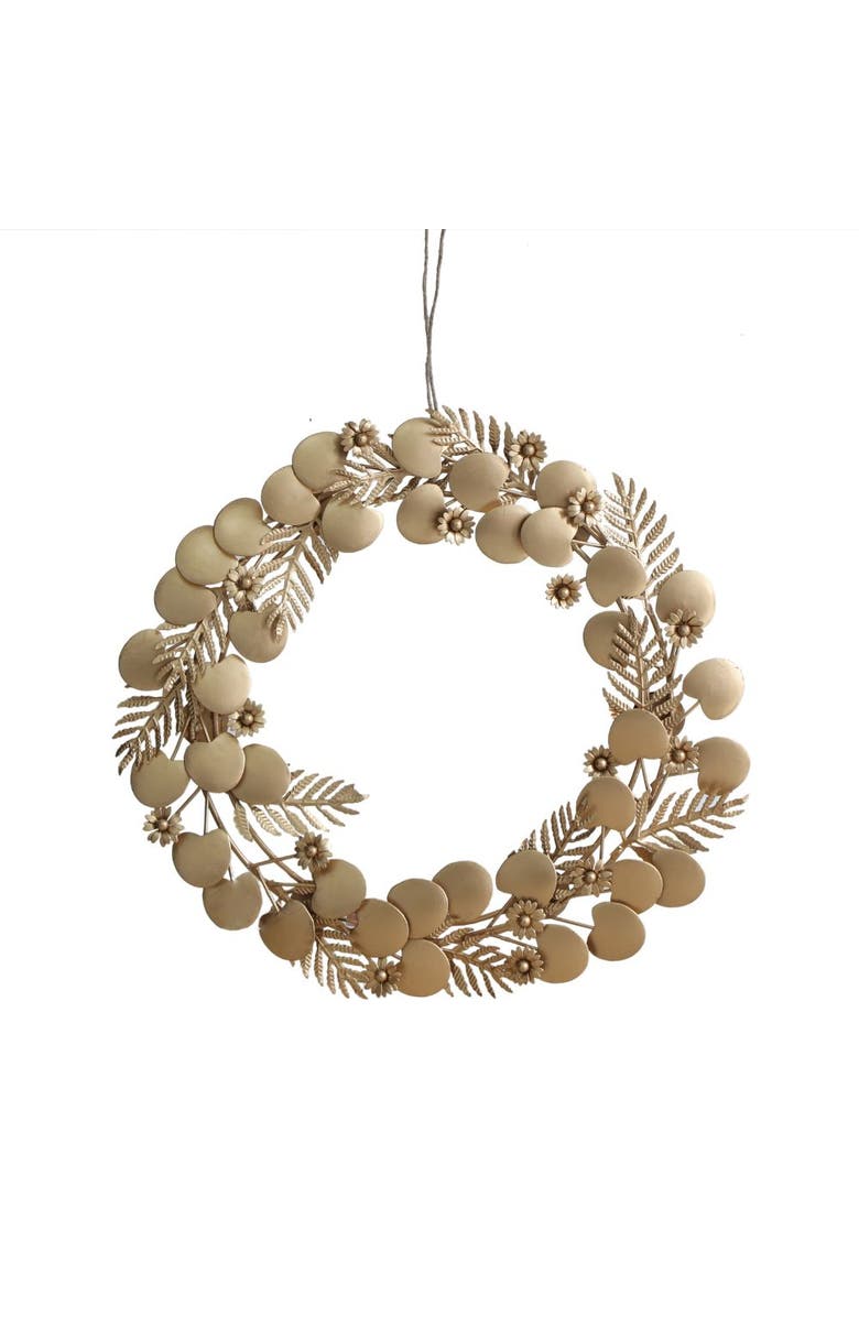 CG Hunter 12" Mixed Metal Wreath with Leaves and Berries, Main, color, Mixed Metal Finish