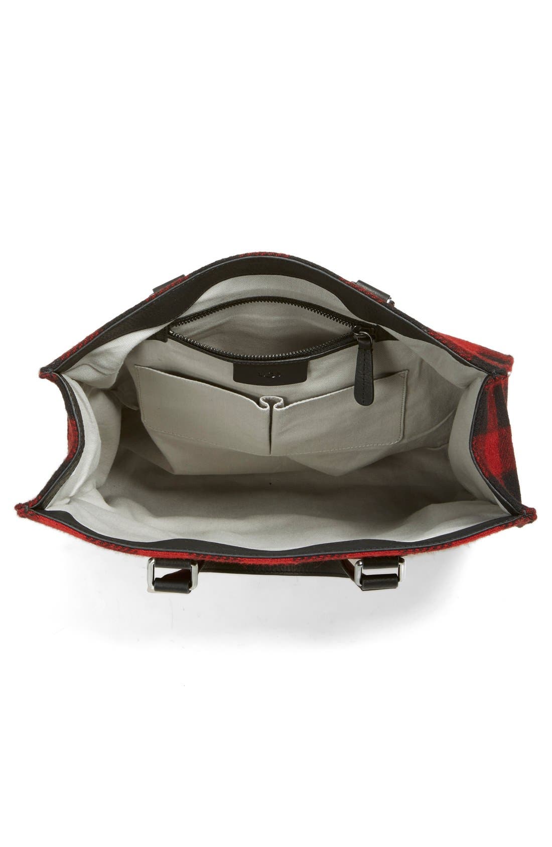 Australia 'Muir' Buffalo Check Tote, Alternate, color, BLACK/ RED