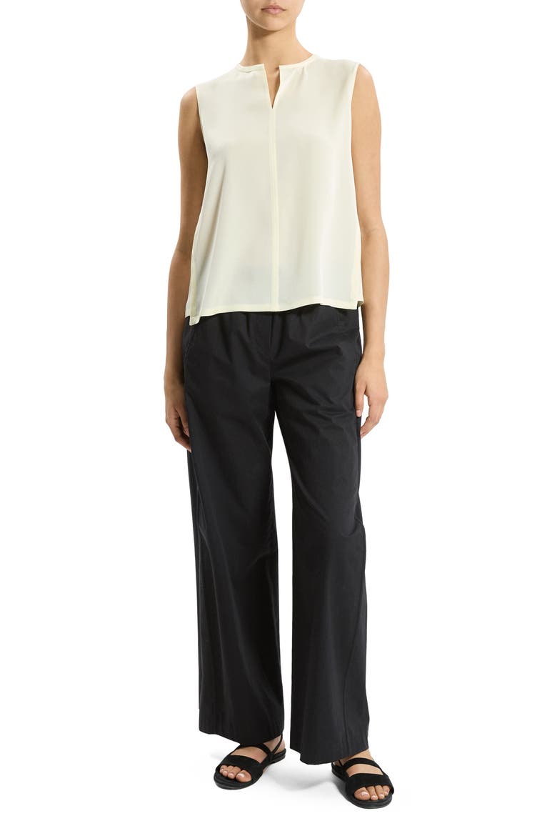 Split Neck Satin Tank, Alternate, color, LEMONGRASS - 2EO