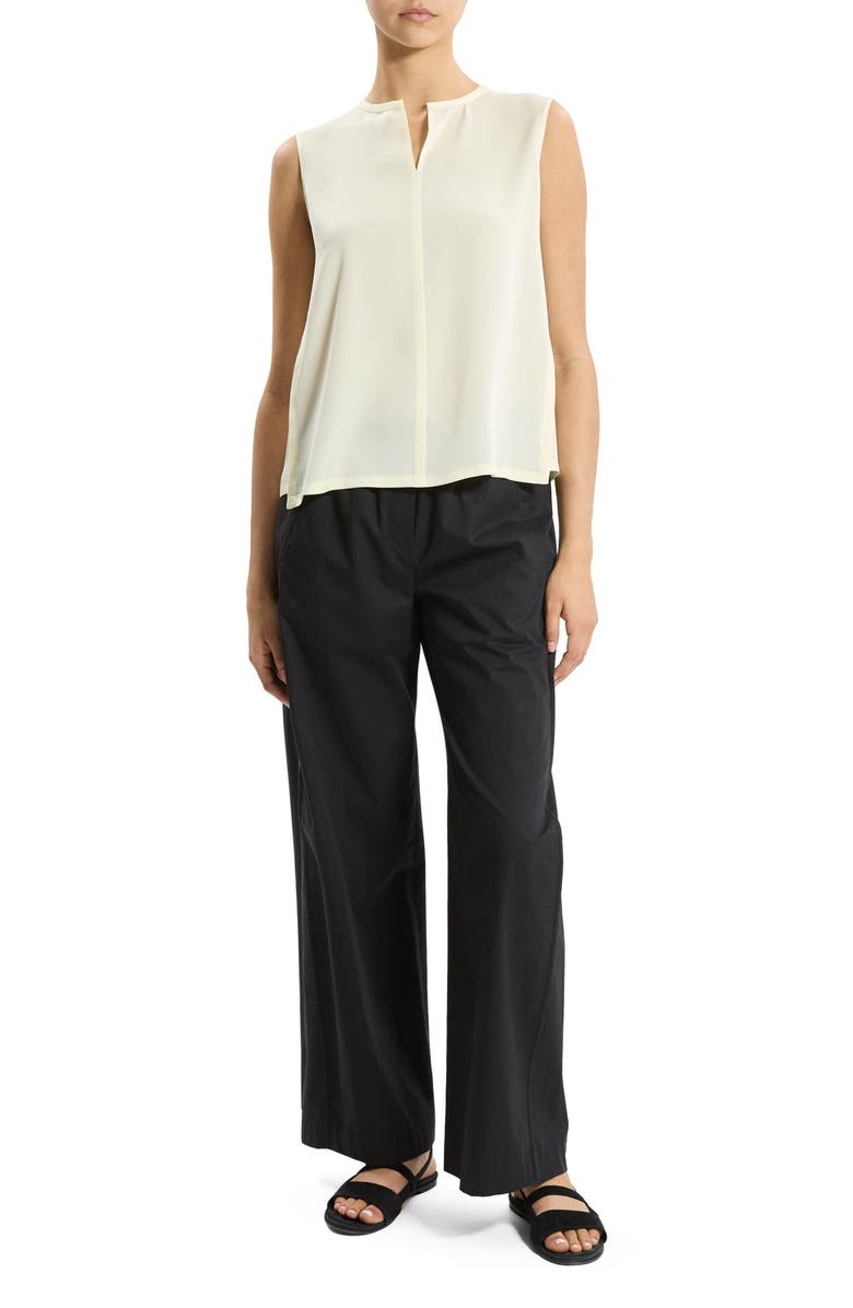 Theory Split Neck Satin Tank, Alternate, color, Lemongrass - 2Eo