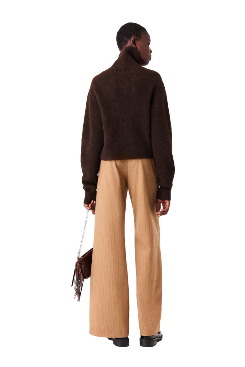 Yak blend roll-neck sweater, Alternate, color, Dark brown