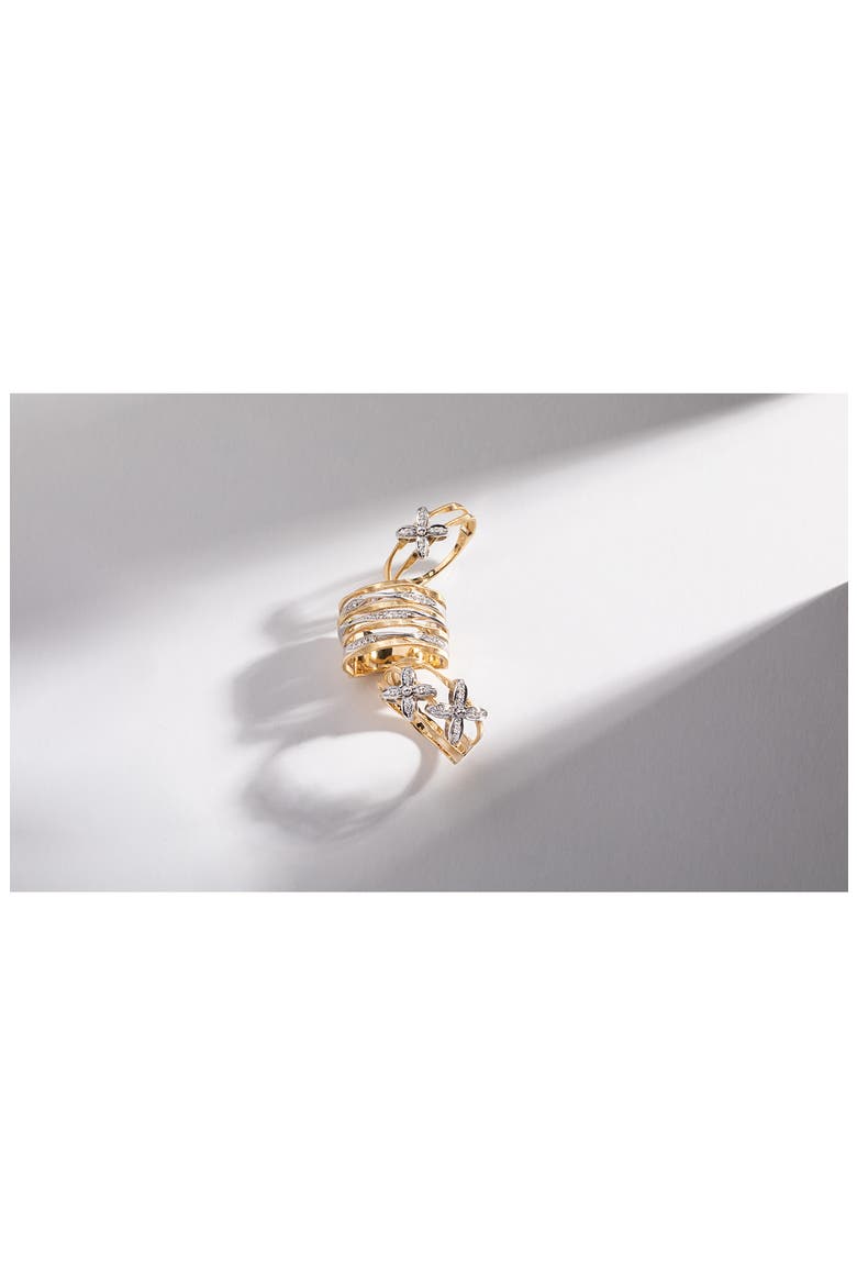 Marrakech Onde 18K Yellow & White Gold with Diamond Flowers Ring, Alternate, color, YELLOW GOLD/ WHITE GOLD