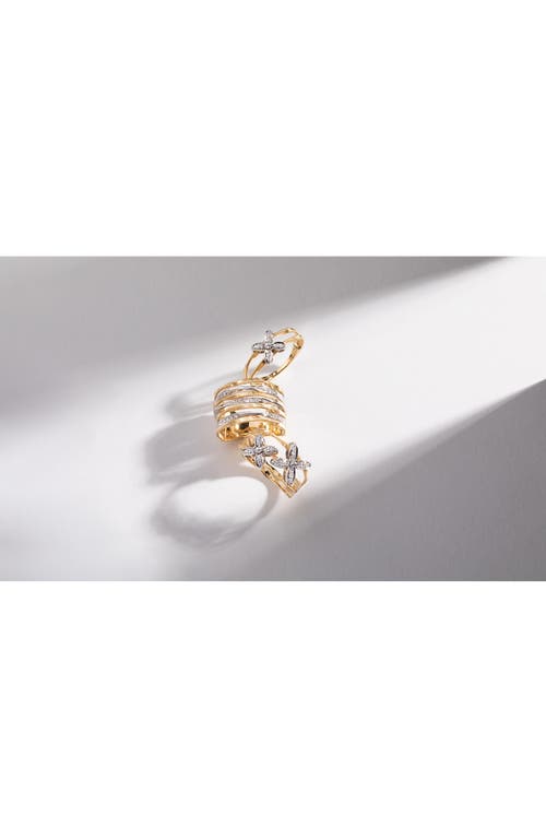 Marco Bicego Marrakech Onde 18k Yellow & White Gold With Diamond Flowers Ring In Yellow Gold/white Gold
