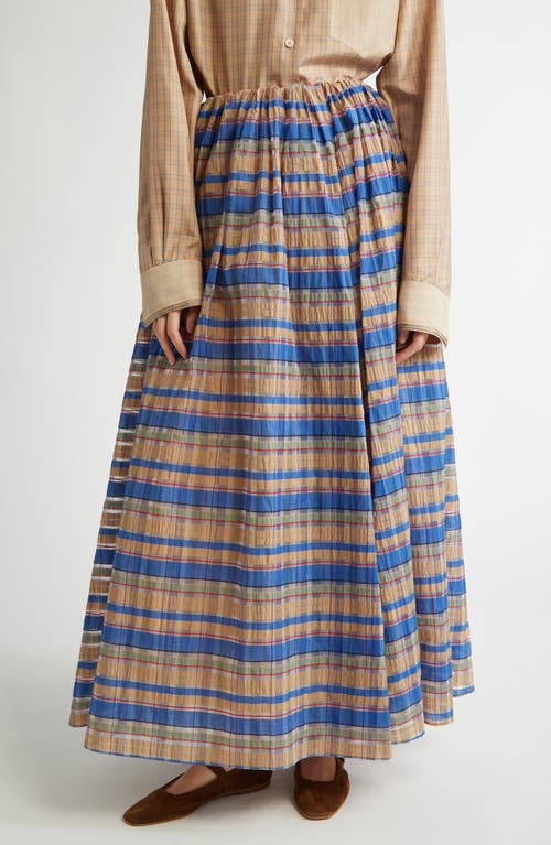 Shop Eenk Check Organza A-line Skirt In Blue Multi