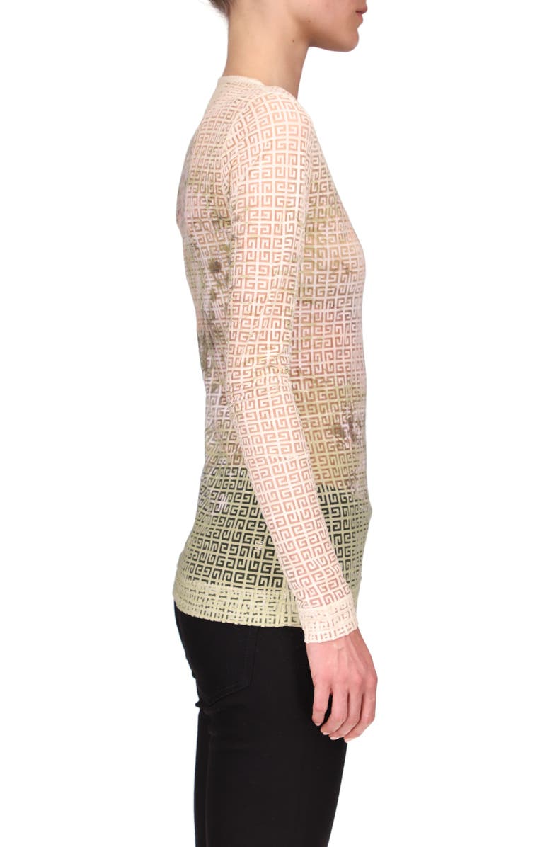 Givenchy Fitted 4G Logo Tulle Top, Alternate, color, 