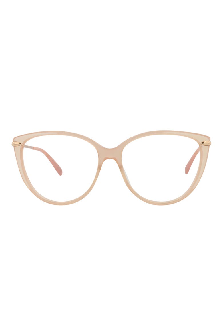 54mm Cat Eye Optical Glasses, Main, color, BEIGE/ GOLD/ TRANSPARENT