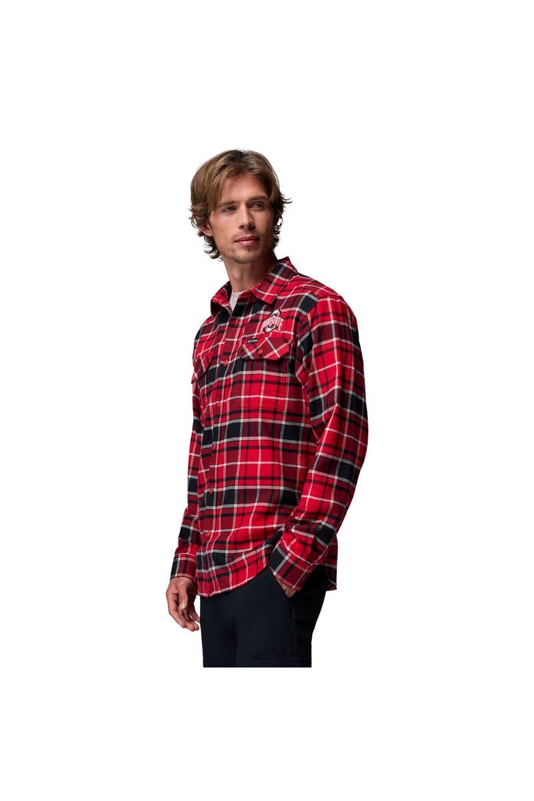 Men's Columbia  Scarlet Ohio State Buckeyes Flare Gun Omni-Wick Flannel Long Sleeve Button-Up Shirt, Alternate, color, Scarlet