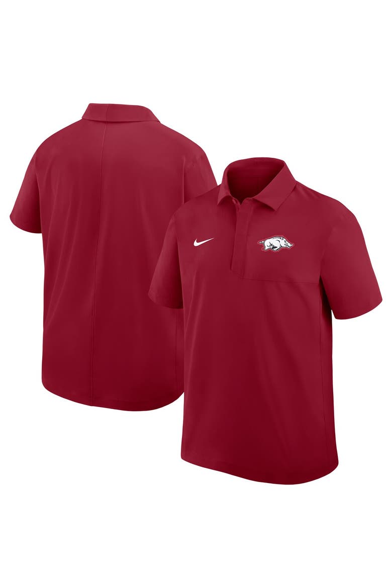 Men's Nike Cardinal Arkansas Razorbacks Woven Polo, Main, color, Cardinal