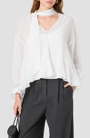 French Connection Marina Chiffon Long Sleeve Top