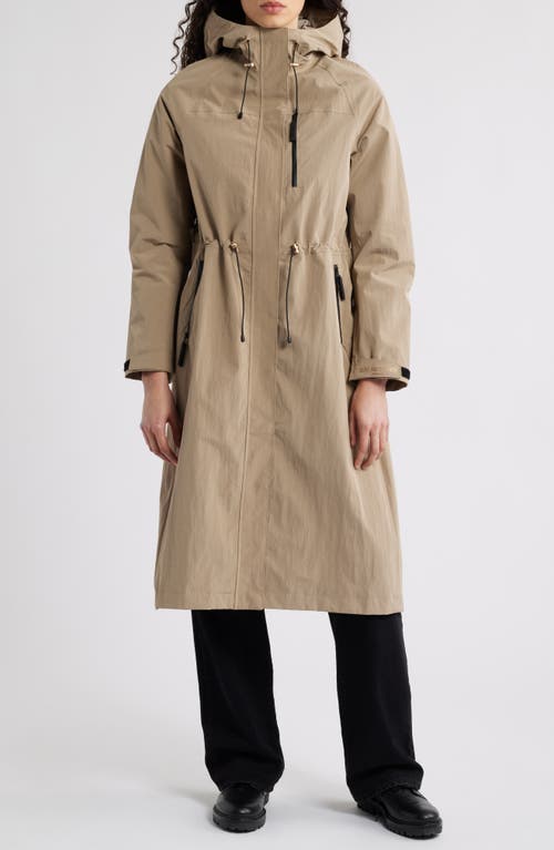 Ilse Jacobsen Rainvision Waterproof Hooded Long Raincoat In Greige