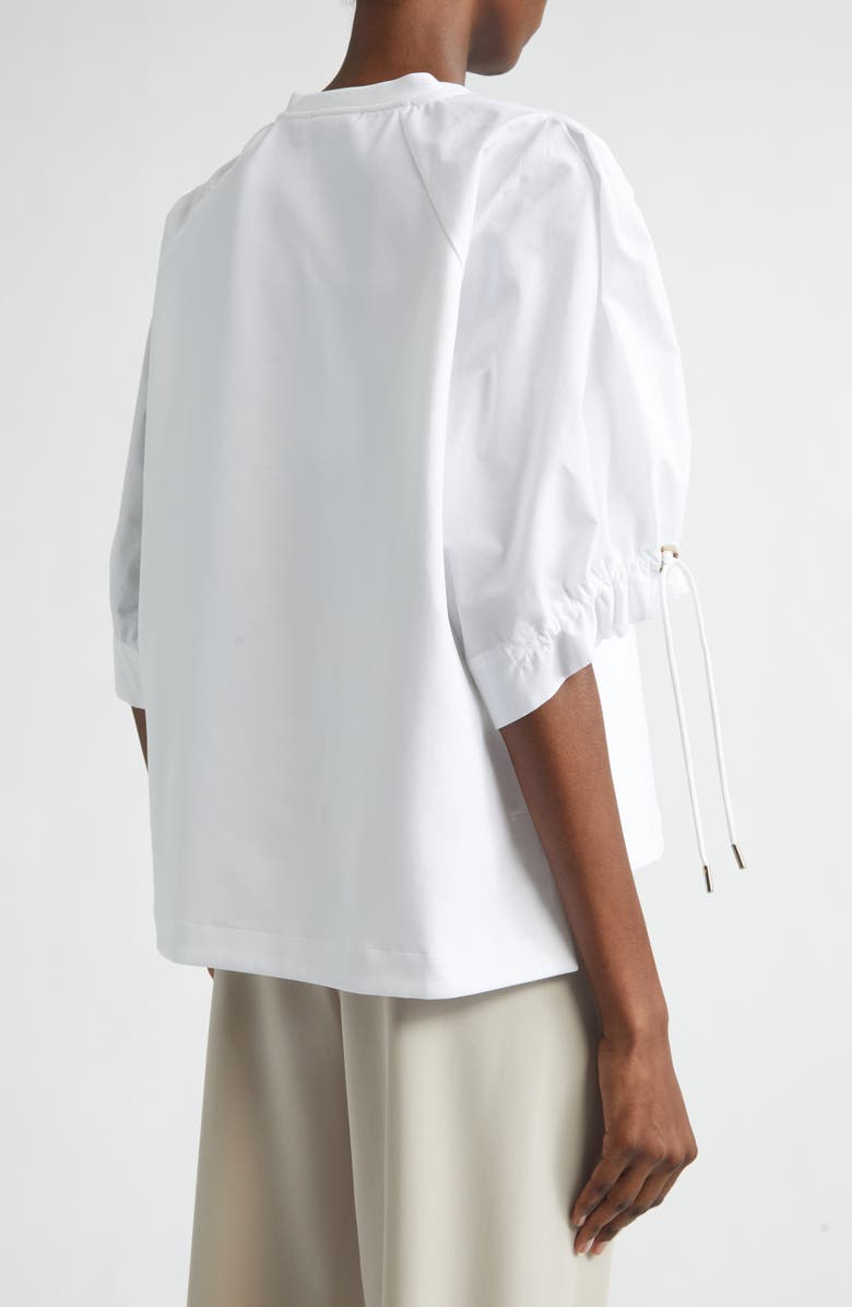 Max Mara West Poplin & Jersey Top, Alternate, color, Optical White