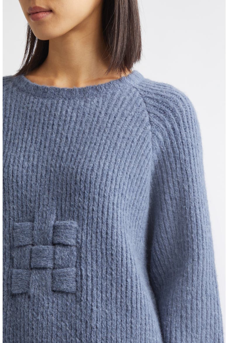 Latch Alpaca & Wool Blend Rib Sweater, Alternate, color, STEEL