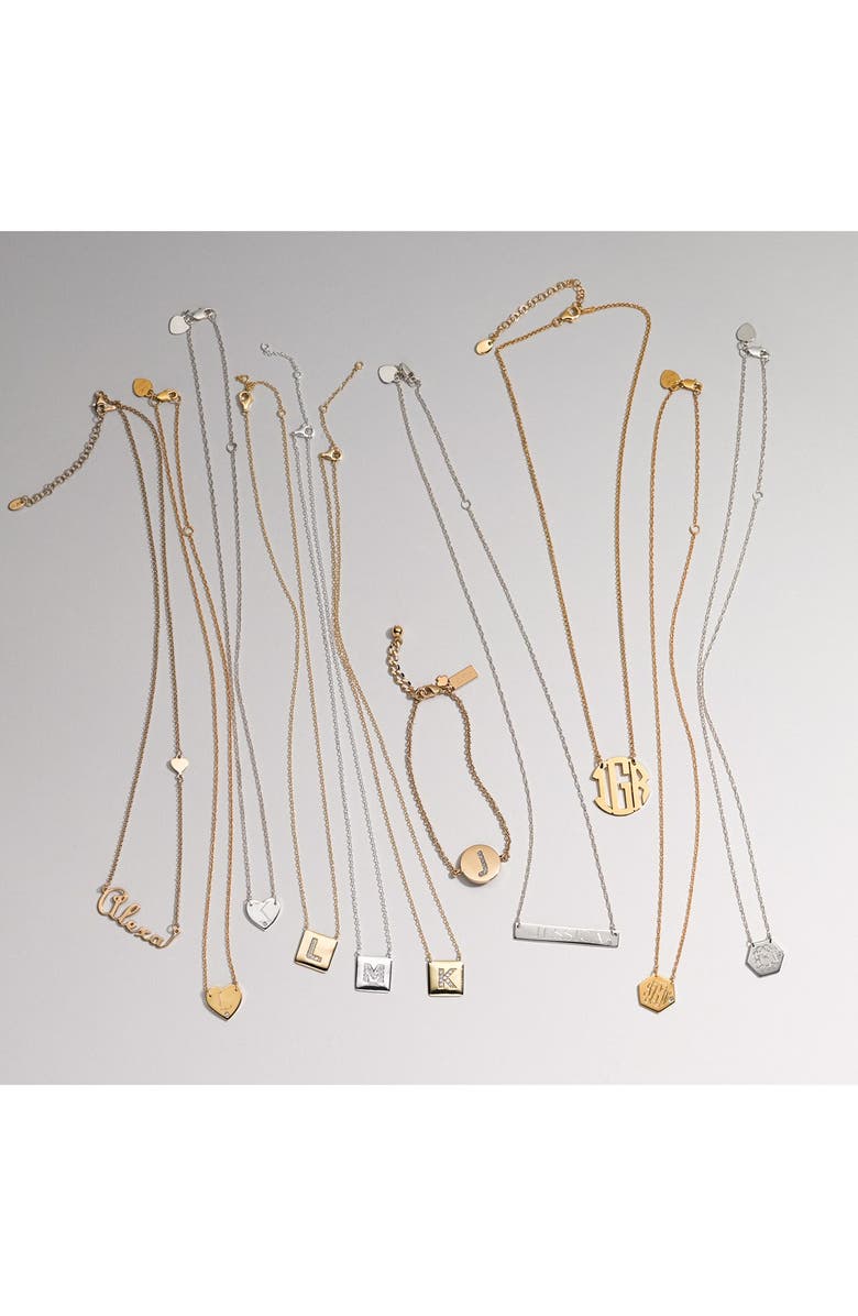 Argento Vivo Sterling Silver Argento Vivo Personalized Script Name with Heart Necklace, Alternate, color,