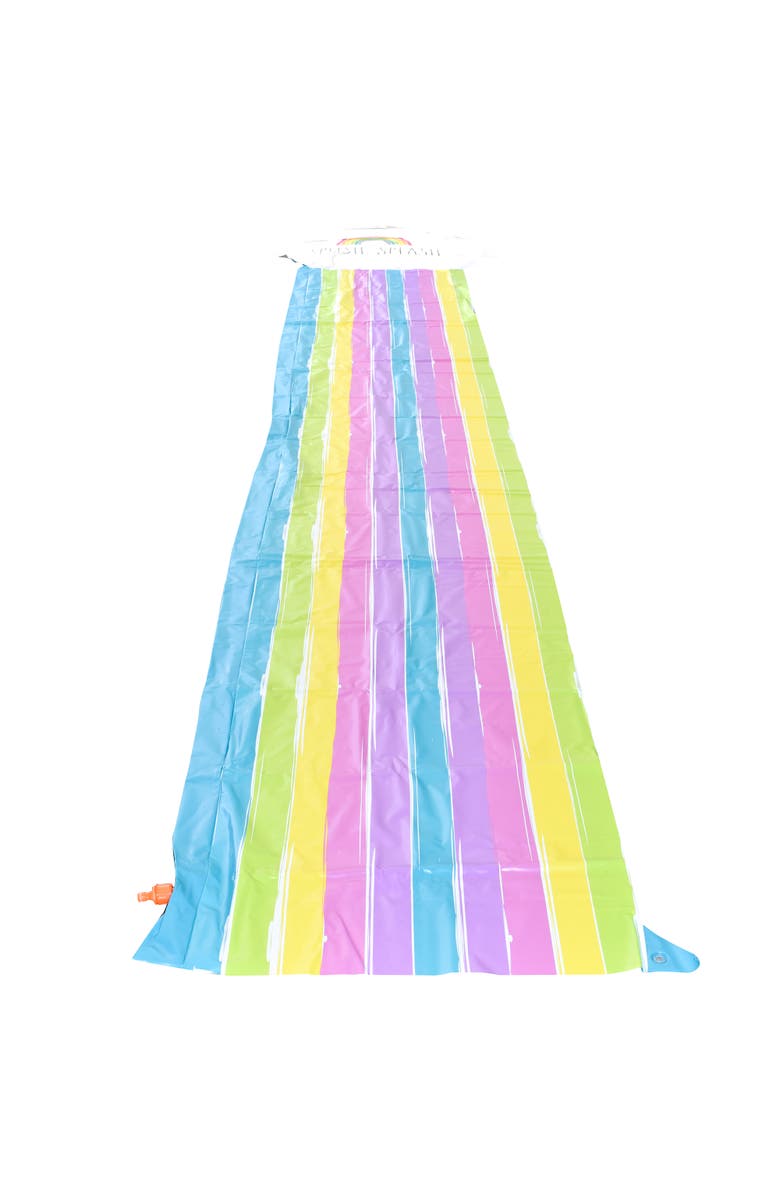 Rae Dunn Splish Splash Rainbow Slide & Ride 16 Foot Water Slide Sprinkler, Alternate, color, Multicolored
