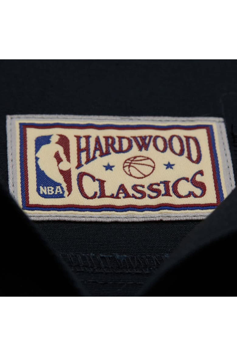 Men's Mitchell & Ness Black Golden State Warriors Hardwood Classics Camp Shirt, Alternate, color, Black
