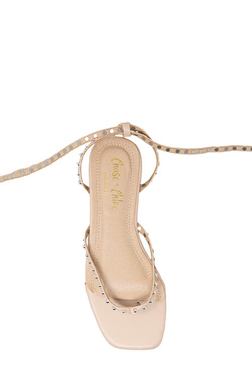 Chase & Chloe Chase And Chloe Eve Studded Ankle Wrap Sandal