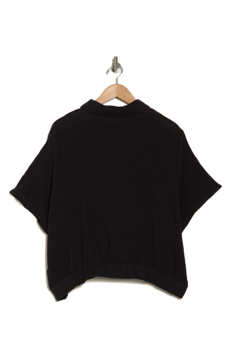 T Tahari Short Sleeve Gauze Tie Camp Shirt, Alternate, color, 