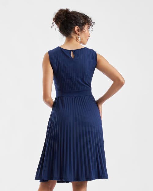 Ripe Maternity Knife Pleat Dress In Blue