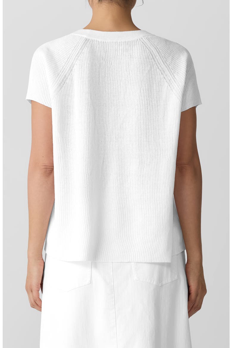 Rib Organic Linen & Organic Cotton Sweater, Alternate, color, WHITE