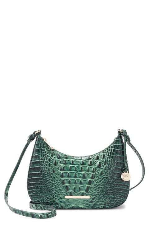 Small Stephie Croc Embossed Leather Crossbody Bag