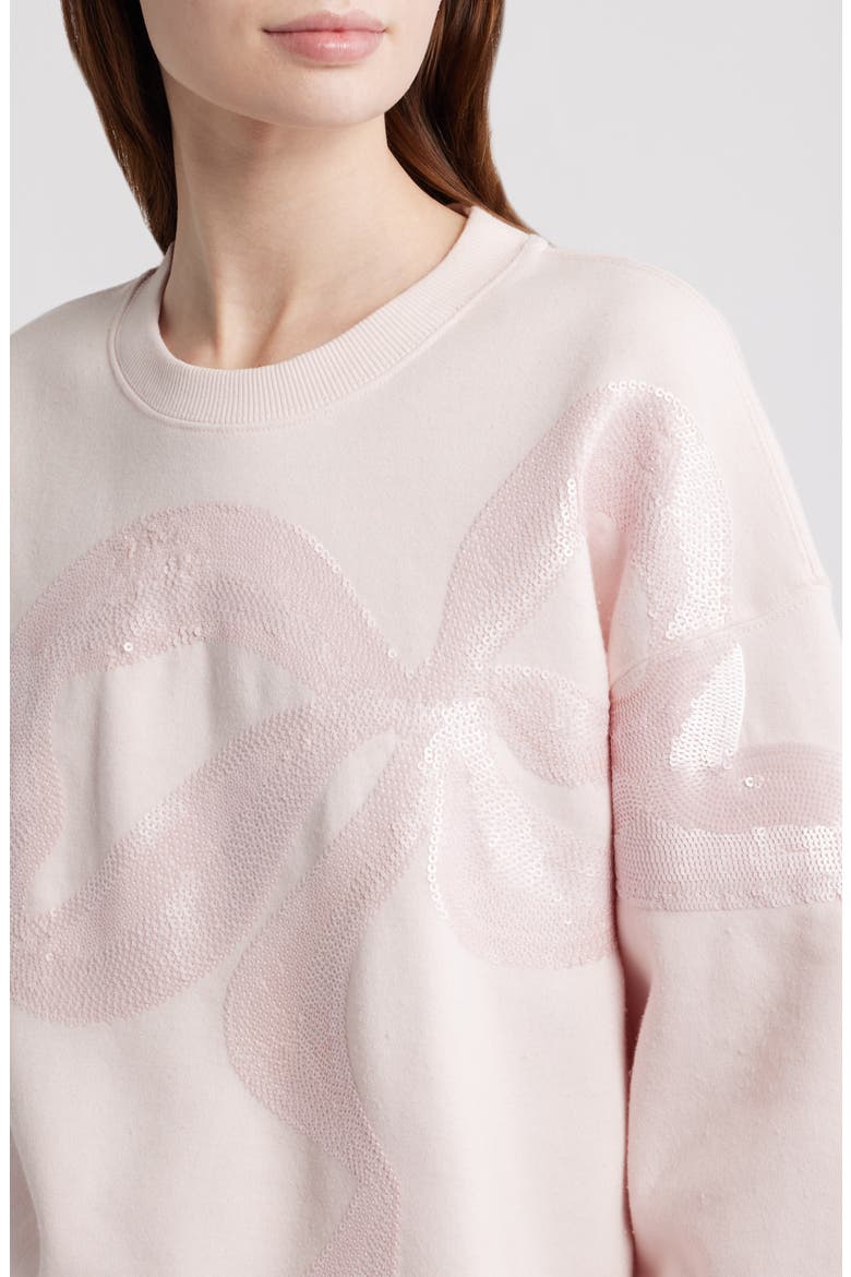 Palo Sequin Embellished Cotton Blend Sweatshirt, Alternate, color, WISTFUL PINK