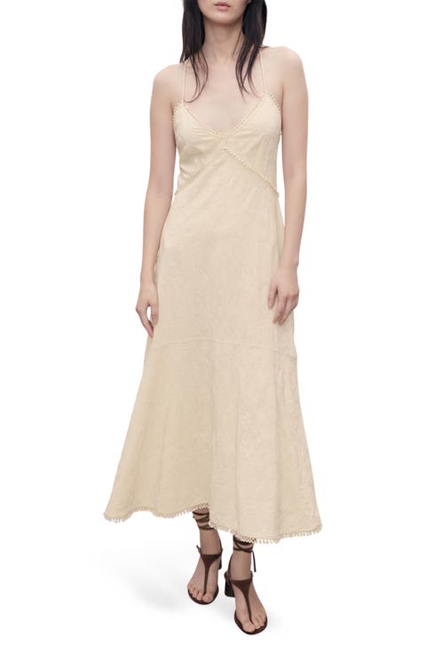 Embroidered Sleeveless Midi Dress