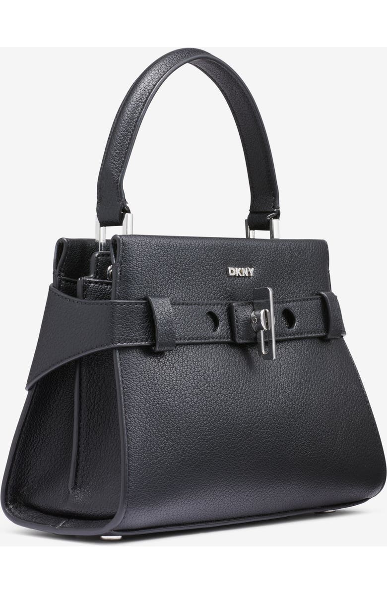 DKNY Bleeker Small Satchel, Alternate, color, Black/Silver
