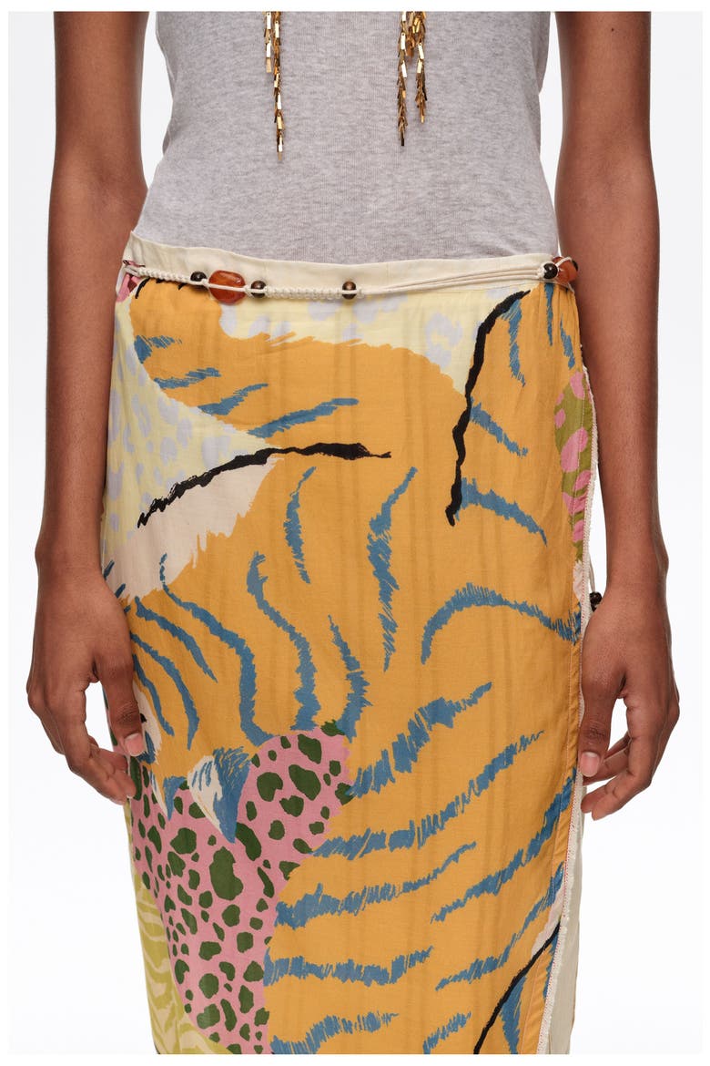 Patchwork Linen Sarong Skirt, Alternate, color, WILD