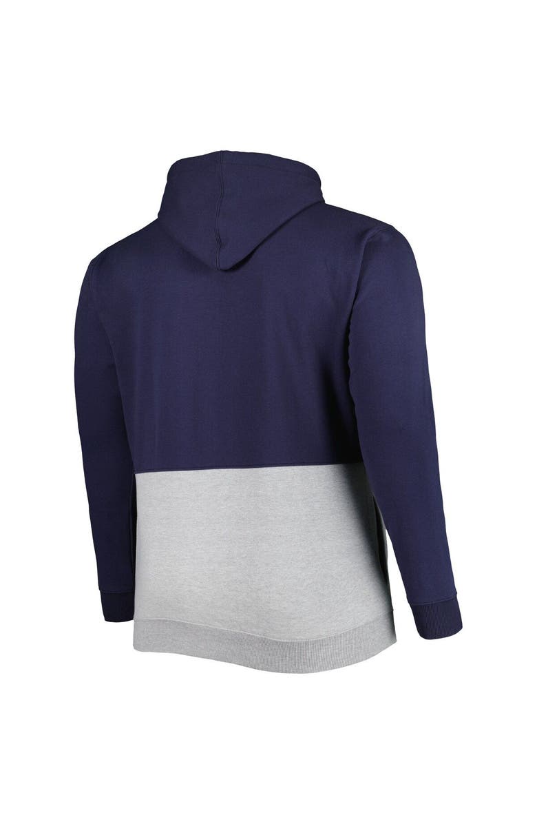 PROFILE Men's Navy/White Cleveland Guardians Big & Tall Fleece Half-Zip Hoodie, Alternate, color,