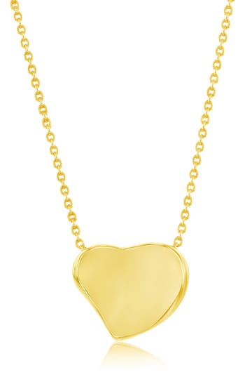 SIMONA SIMONA POLISHED HEART PENDANT NECKLACE 