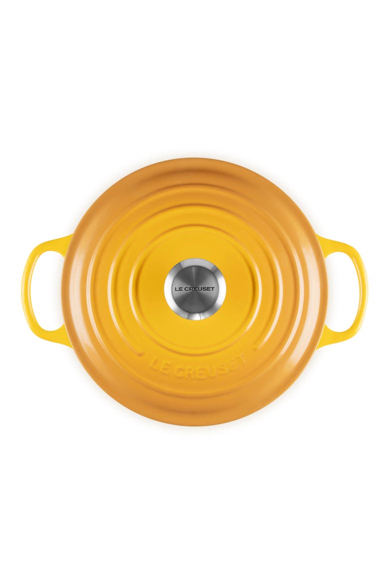 Signature 3.5-Quart Round Enamel Cast Iron Dutch Oven, Alternate, color, NECTAR