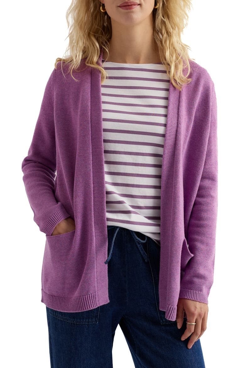 Riverboat Organic Cotton Cardigan, Main, color, ORCHID