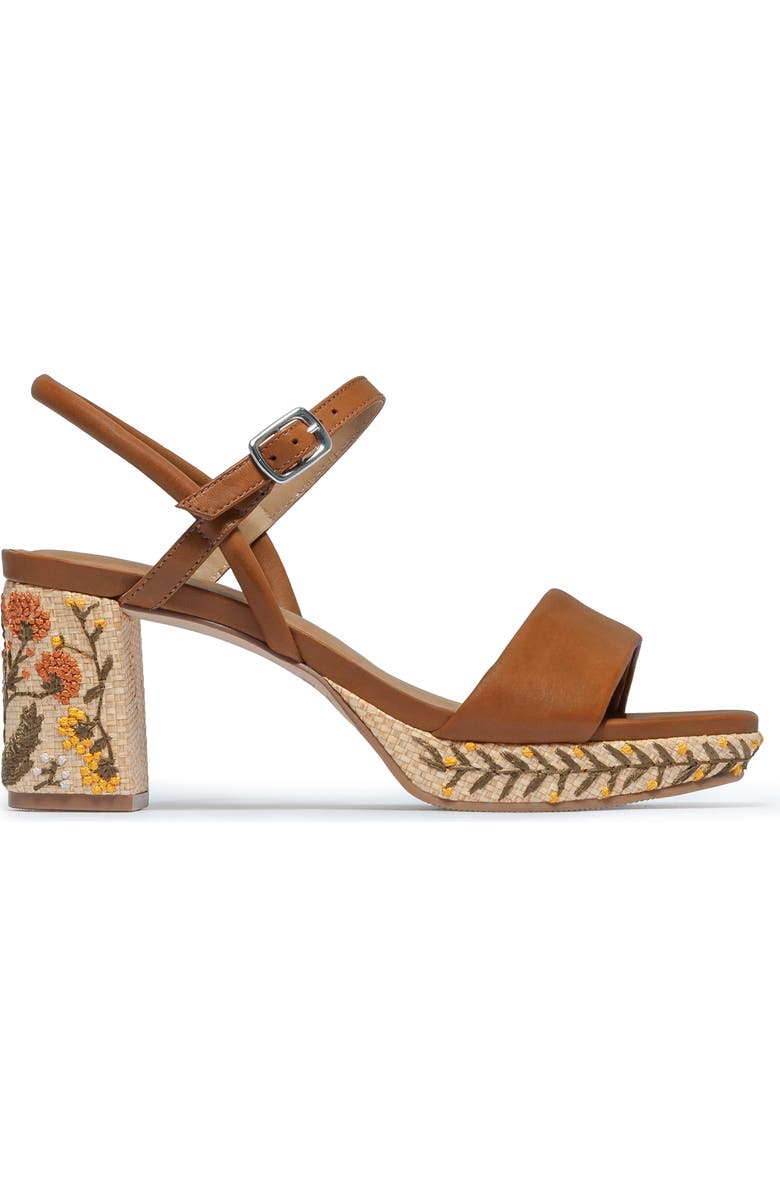 Bernardo Footwear Canto Embrodiery Platform Sandal, Main, color, Luggage