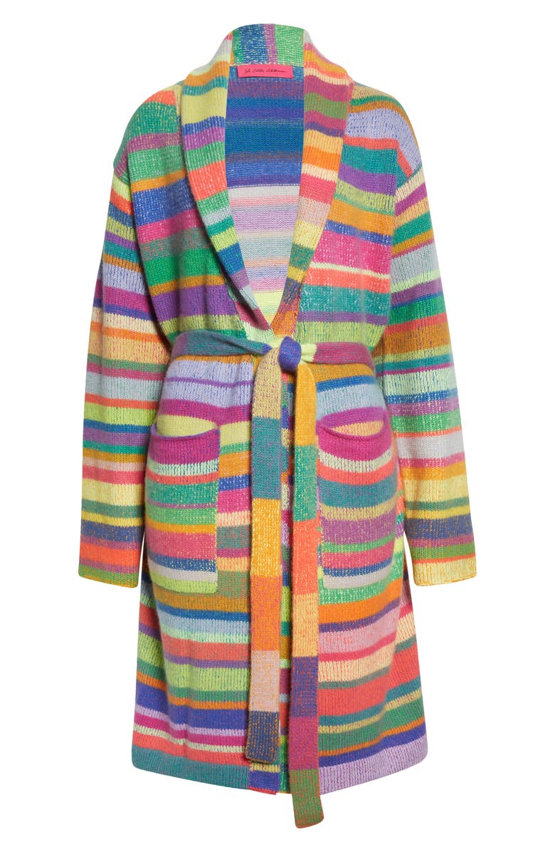 The Elder Statesman Stripe Cashmere Robe, Alternate, color,