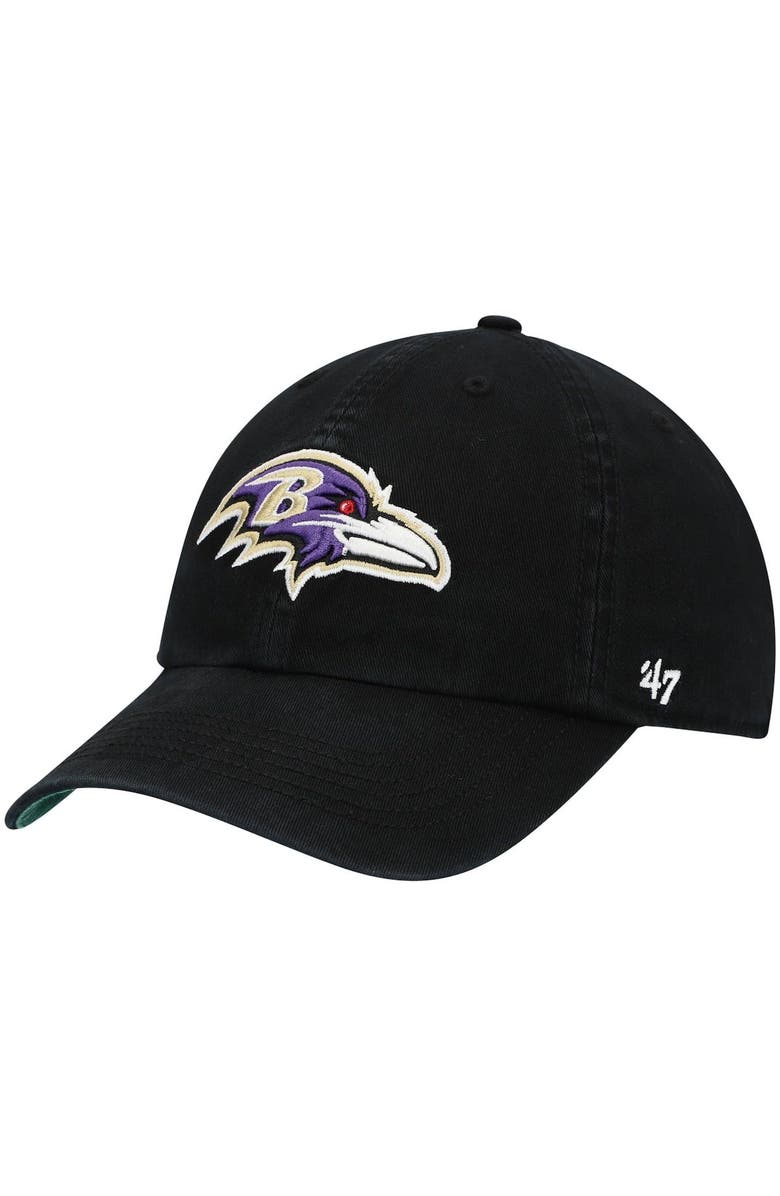 '47 Men's '47 Black Baltimore Ravens Franchise Logo Fitted Hat, Main, color, 