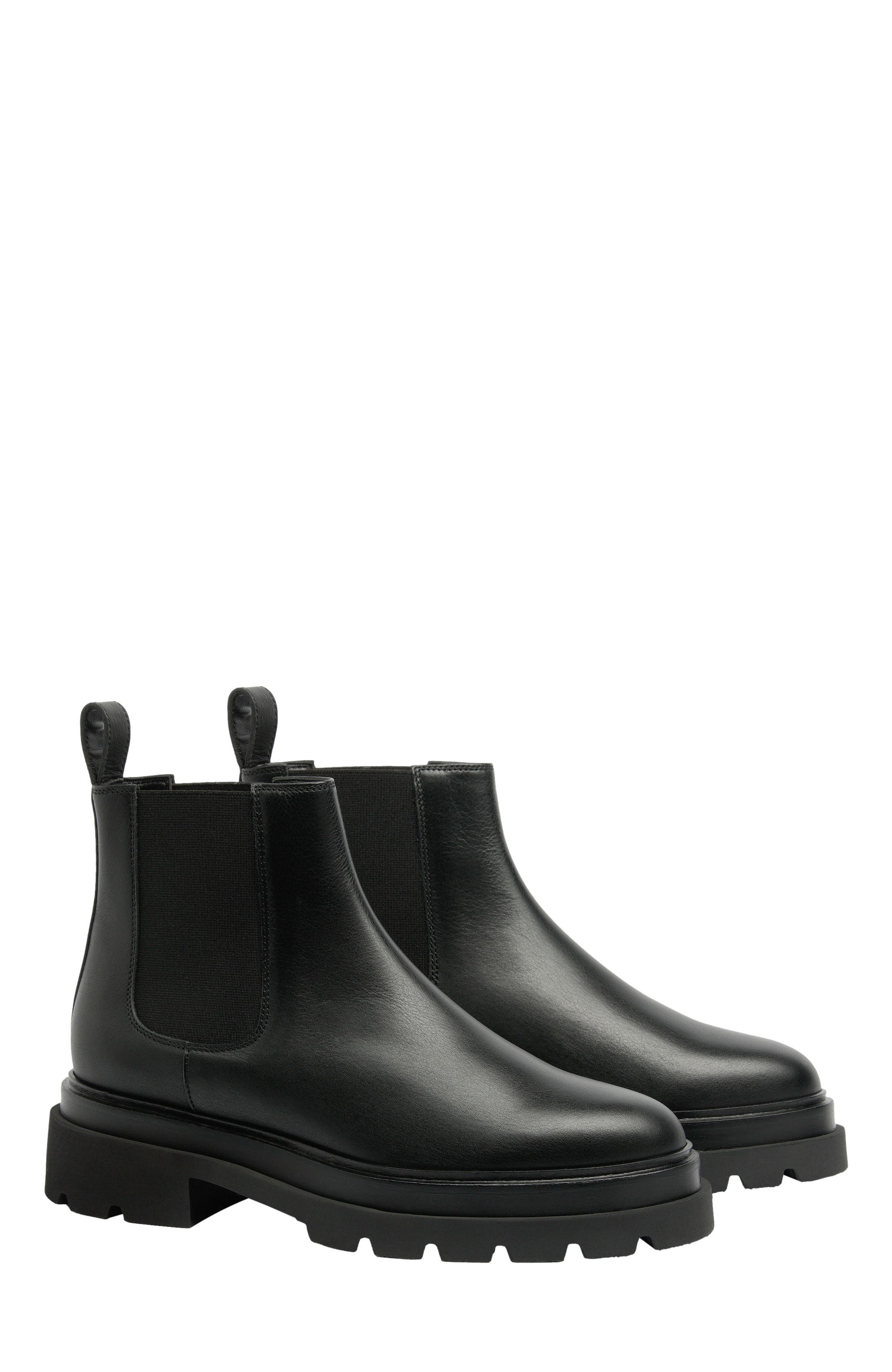 Santoni Women's leather Chelsea boot, Alternate, color, Black