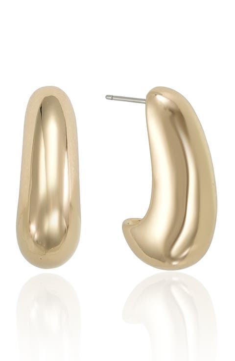 Smooth Half Hoop Earrings