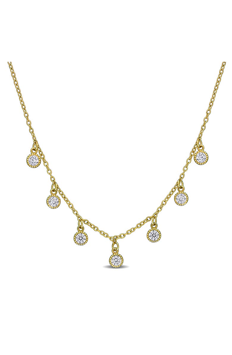 Julianna B. Lab-Created White Sapphire Station Necklace, Main, color, Gold-Plated
