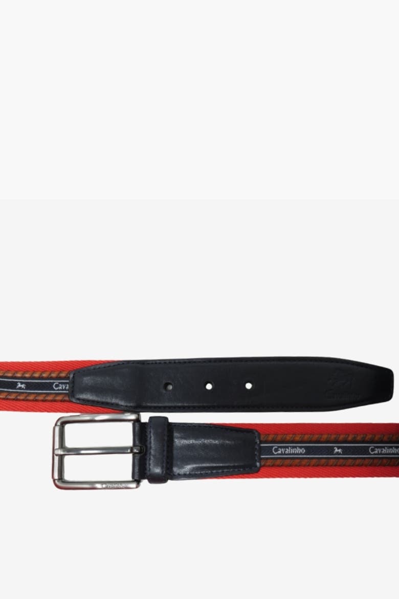 Casual 530 Fabric and Leather Belt, Alternate, color, Navy / Red