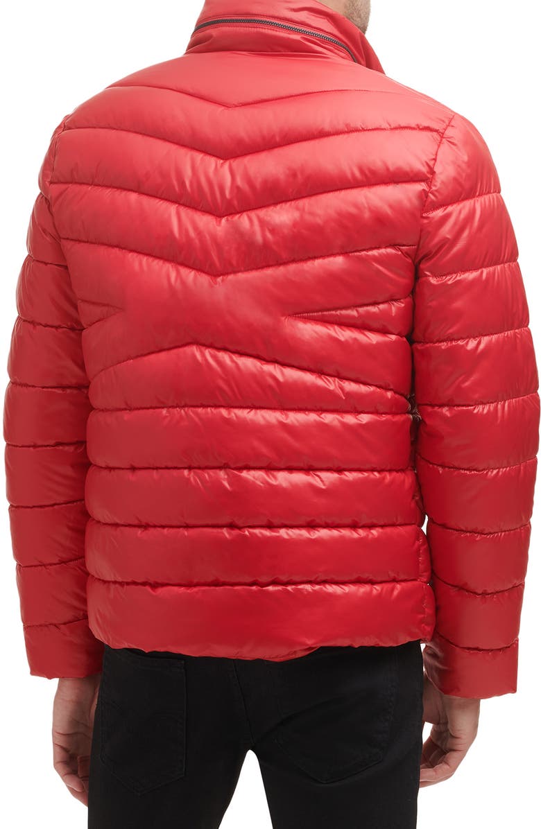 Kenneth Cole New York Hooded Puffer Jacket, Alternate, color, Red
