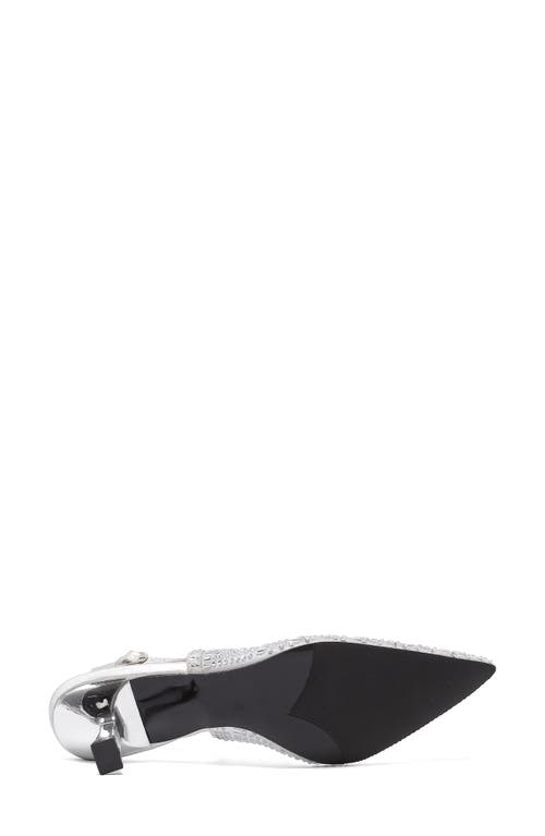 Lady Couture Linda Kitten Heel Slingback Pump In Silver