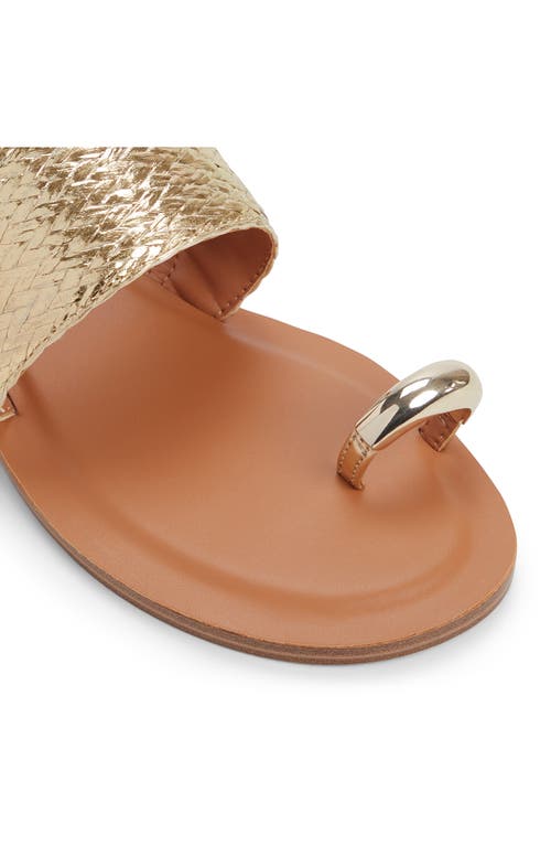 Aldo Beachwalk Slide Sandal In Gold