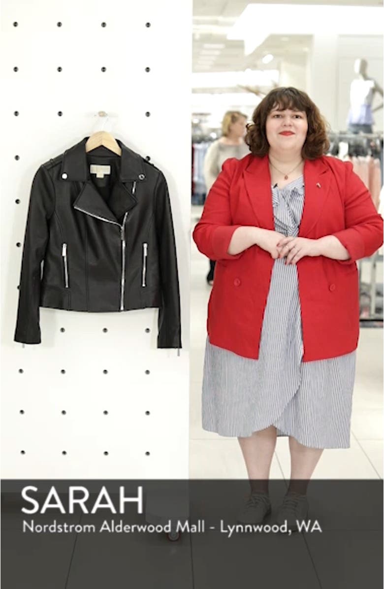 Classic Leather Moto Jacket, sales video thumbnail