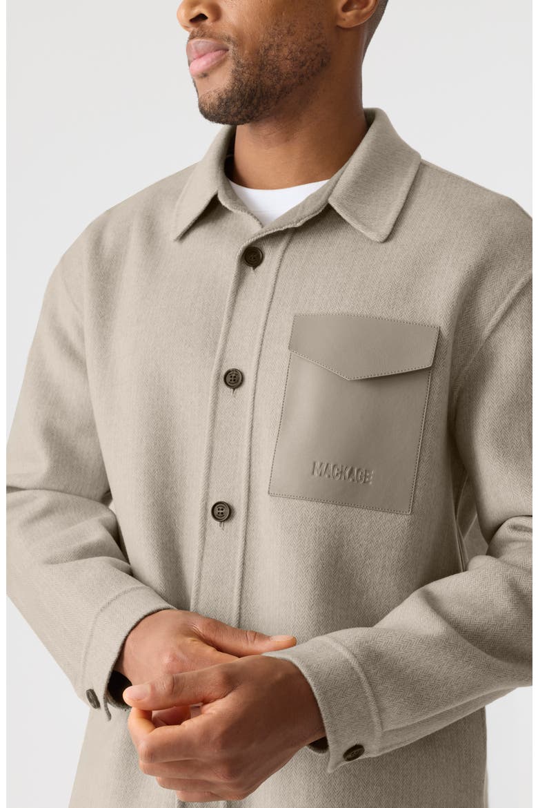 Emmanuel Double Face Wool Overshirt, Alternate, color, TAUPE MIX-TAUPE