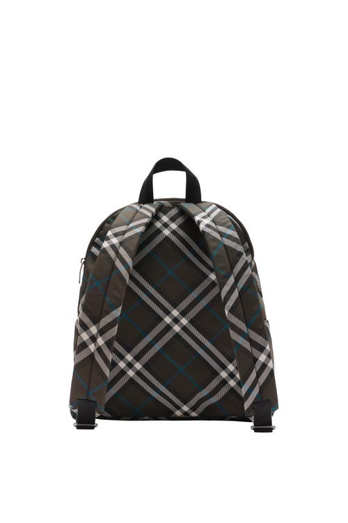 Burberry Checkered Fabric Embroidered Backpack