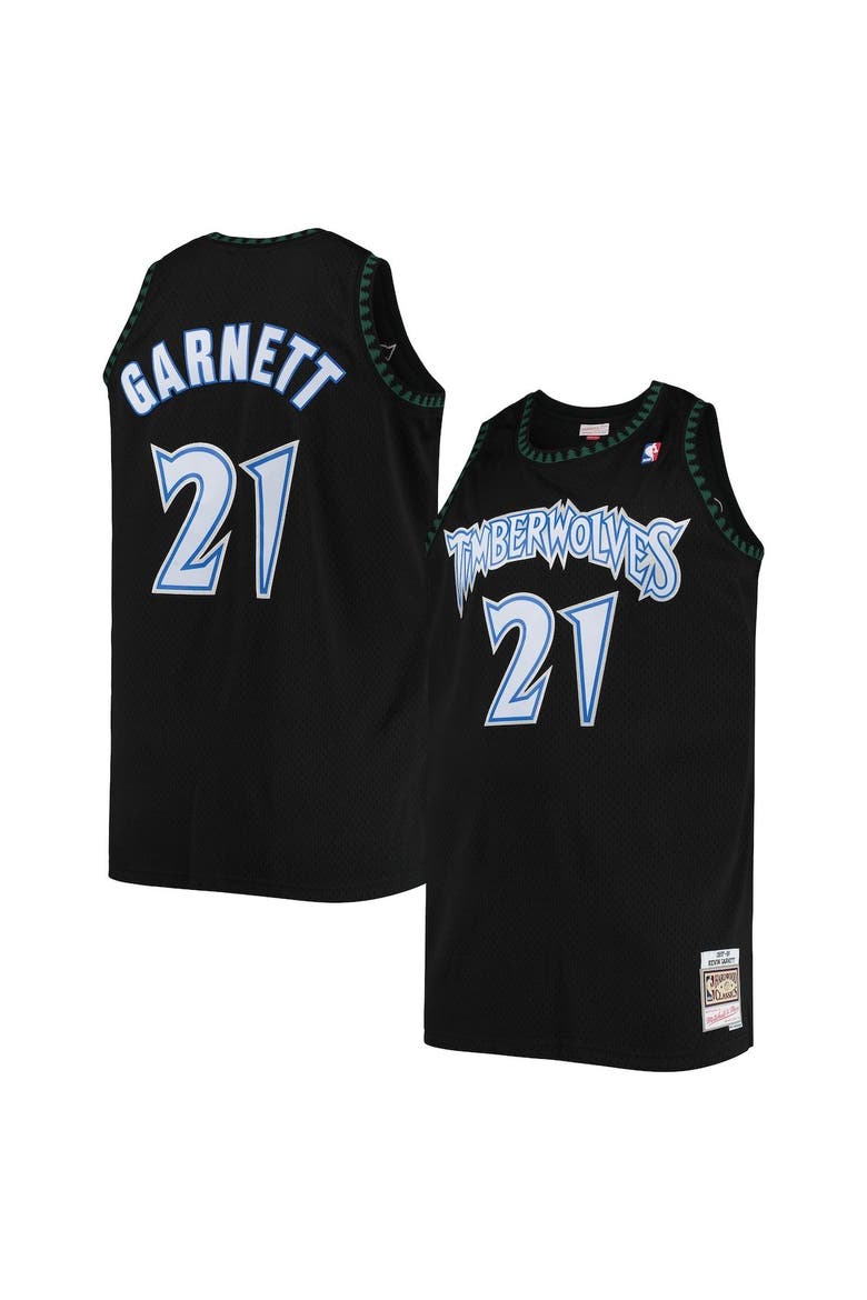 Men's Mitchell & Ness Kevin Garnett Black Minnesota Timberwolves 1997/98 Big & Tall Hardwood Classics Swingman Jersey, Alternate, color, Black