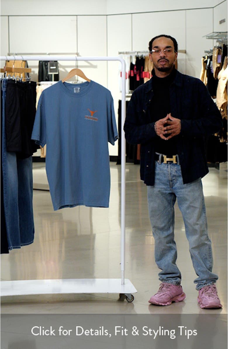 Men's Light Blue Texas Longhorns State Scenery Comfort Colors T-Shirt, sales video thumbnail