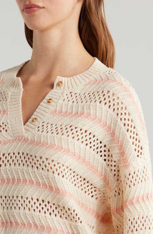 BILLABONG BILLABONG MIA STRIPE OPEN STITCH HENLEY SWEATER 