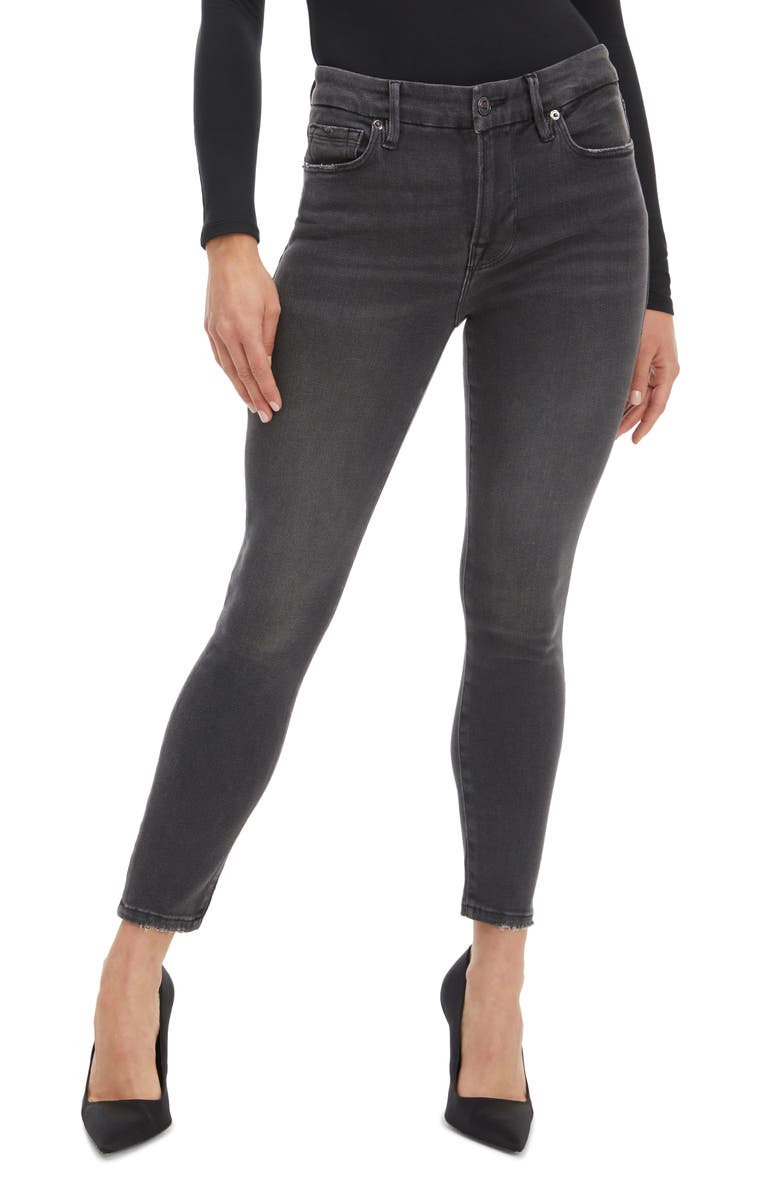 Good American Good Petite Chewed Skinny Jeans, Main, color,